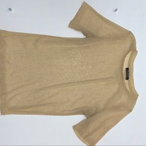 Sheer yellow sparkle top